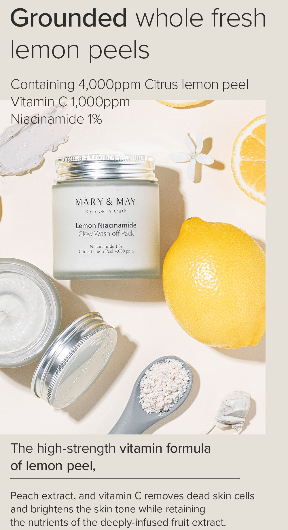 [Mary&May] Lemon Niacinamide Glow Wash Off Pack 125g