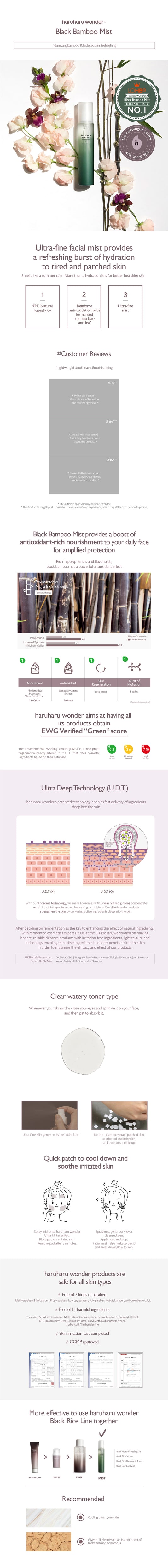 [haruharuwonder] Black Bamboo Mist 150ml