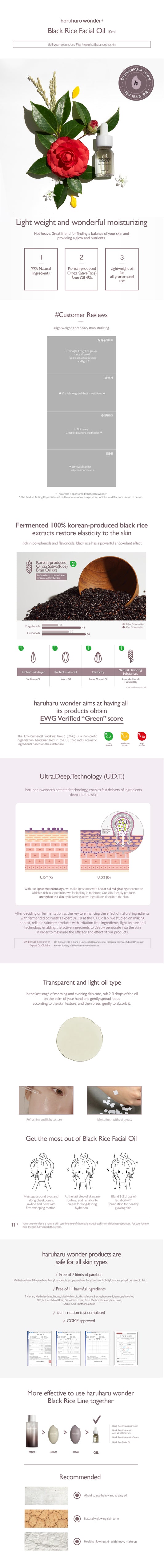 [haruharuwonder] Black Rice Facial Oil 10ml