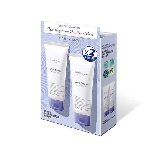 [Mary&May] White Collagen Cleansing Foam Duo Twin Pack (150ml x2)