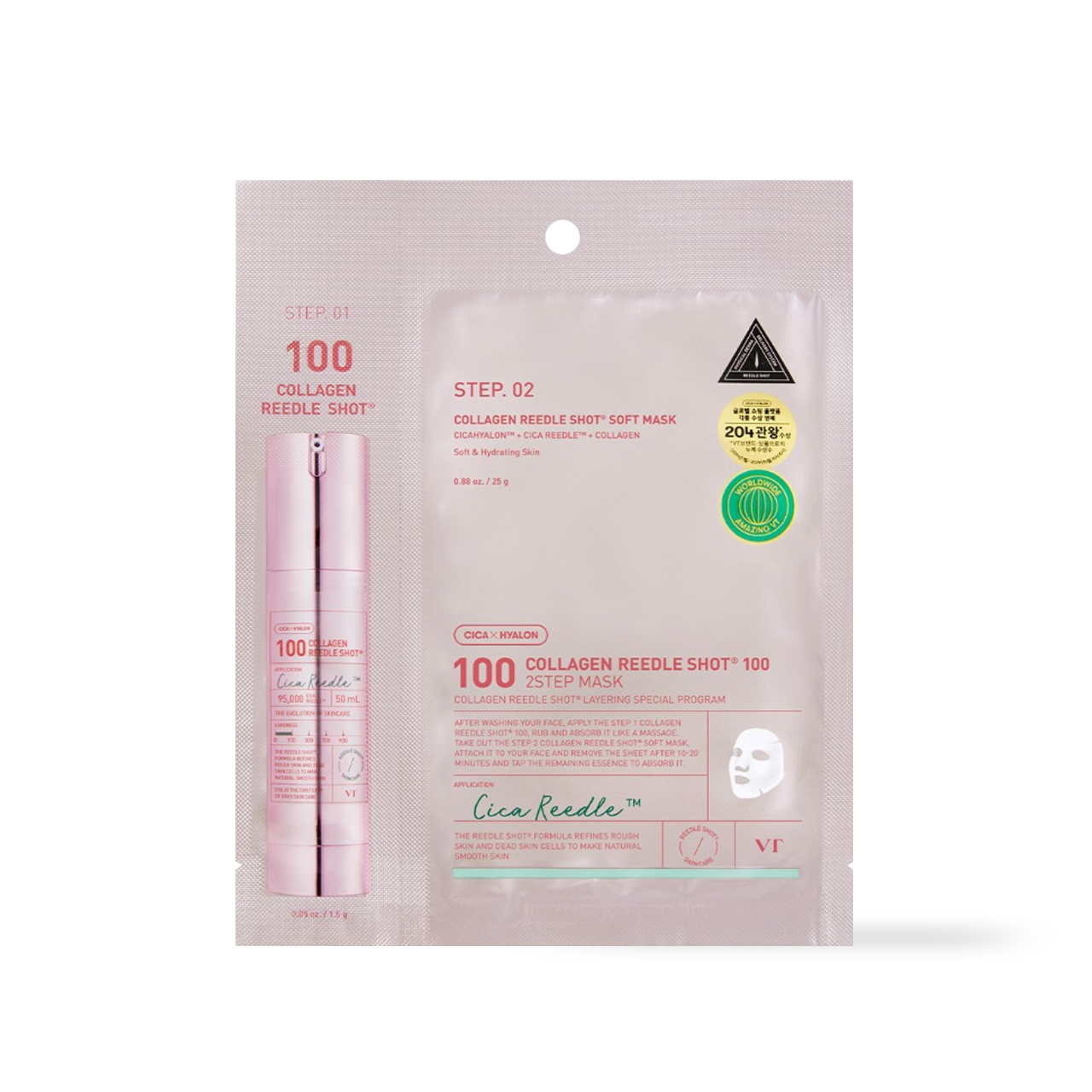 [VT Cosmetics] COLLAGEN Reedles Shot 100hL 2 STEP MASK