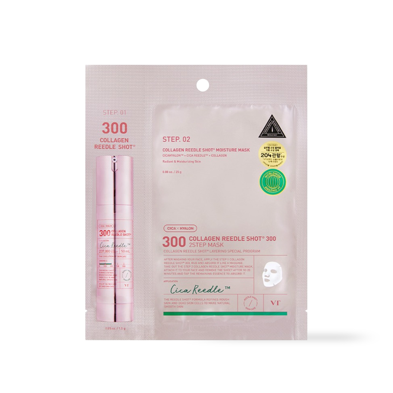 [VT Cosmetics] COLLAGEN Reedles Shot 300hL 2 STEP MASK