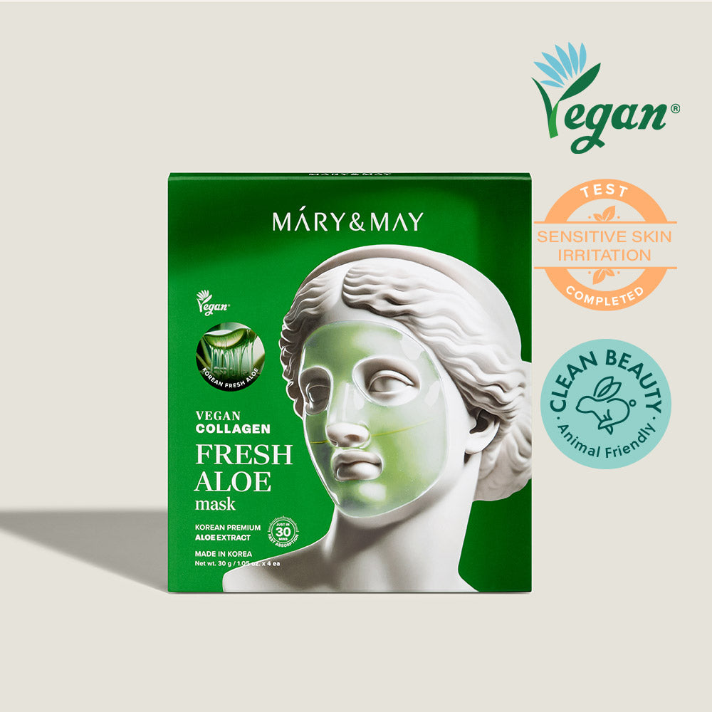 [Mary&May] Vegan Collagen Fresh Aloe Mask (30g x4)