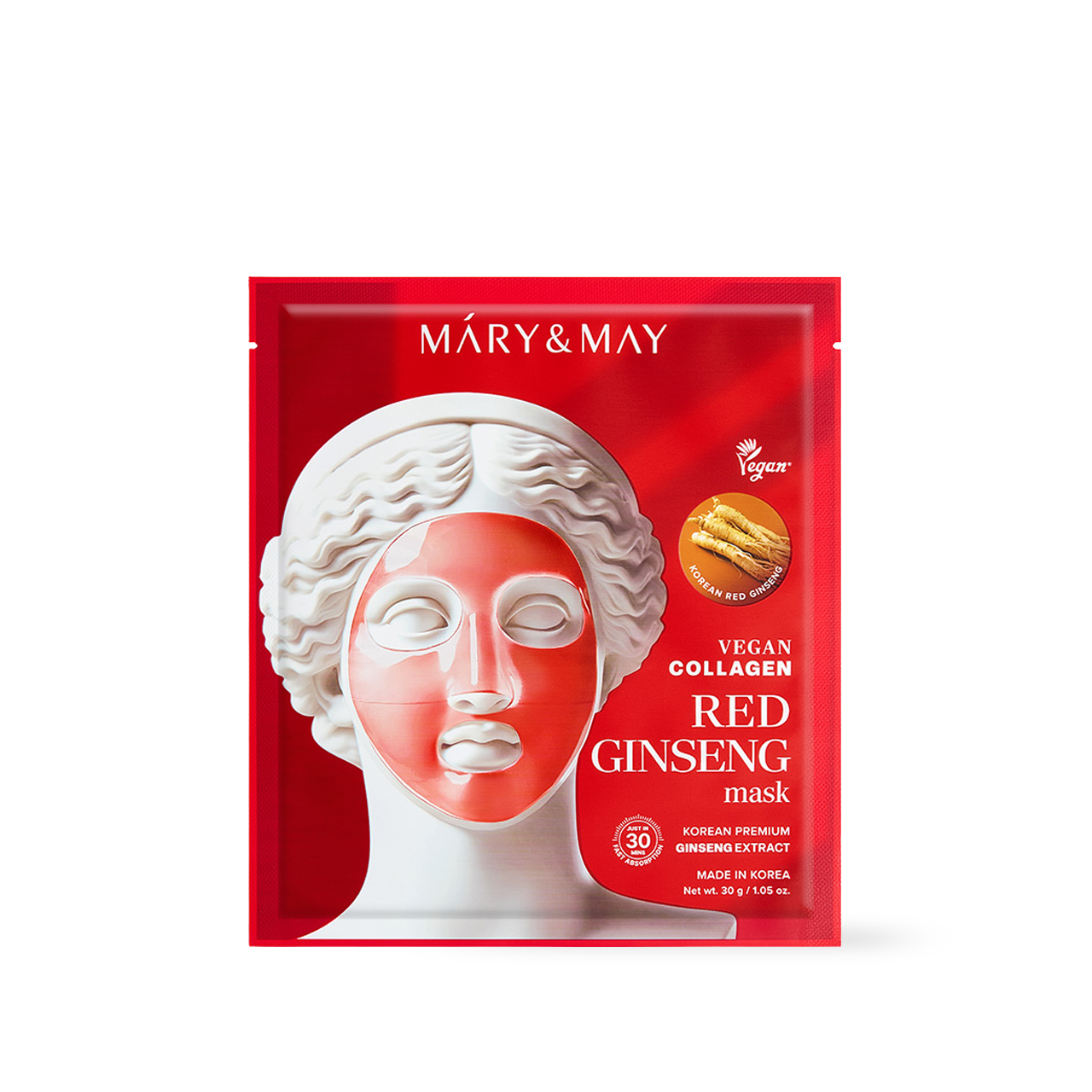 [Mary&May] Vegan Collagen Red Ginseng Mask (30g x4)