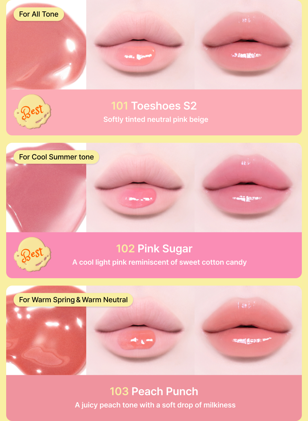 [Tiptoe] Glowit Sorbet Tint 4.5ml - 12 Colors