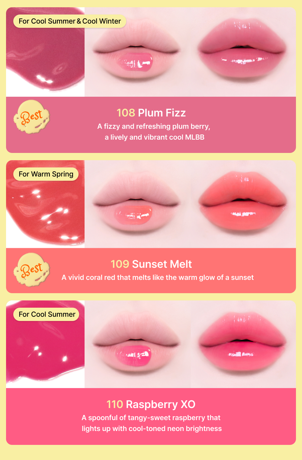 [Tiptoe] Glowit Sorbet Tint 4.5ml - 12 Colors