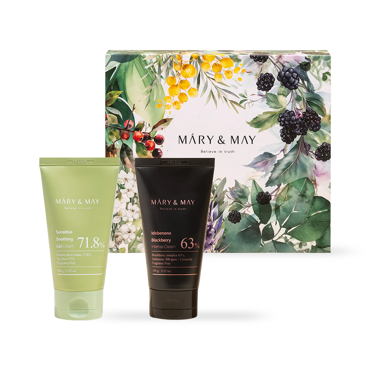 [Mary&May] Soothing Gel Cream+Idebenone Blackberry Cream Duo Set 100g x2